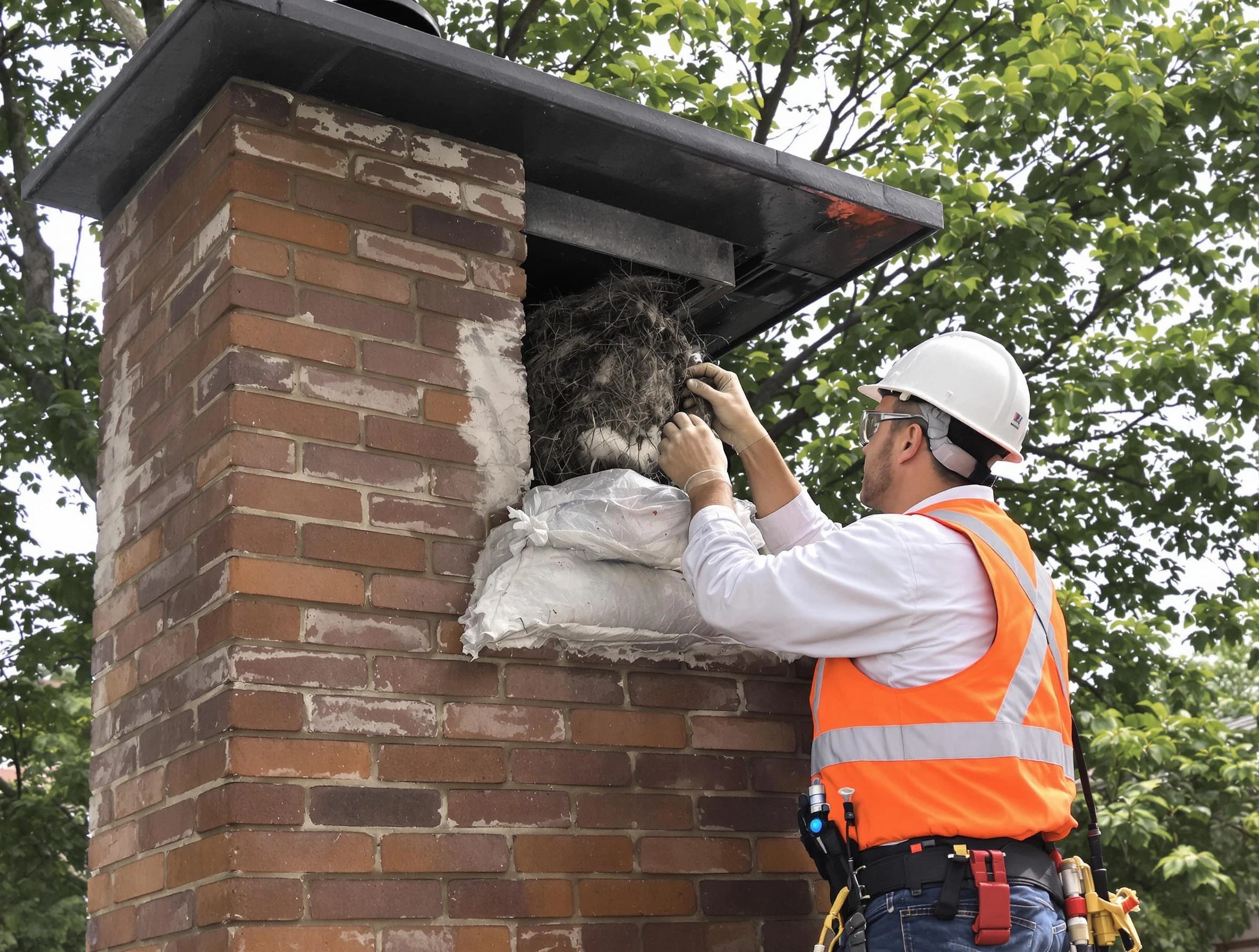 Humane removal of debris and animals by Jersey City Chimney Sweep in Jersey City, NJ