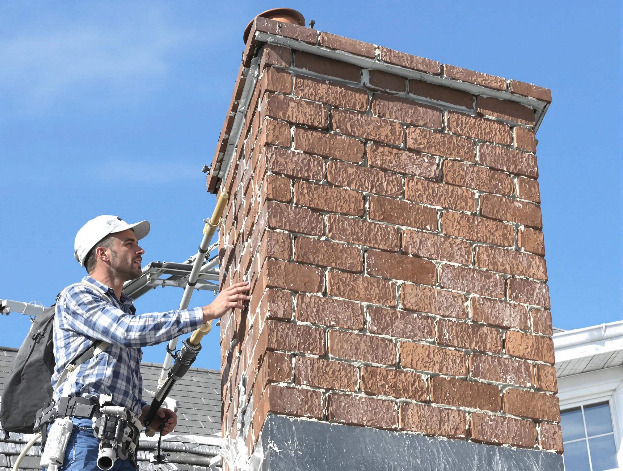 Brickwork for a chimney rebuild by Jersey City Chimney Sweep in Jersey City, NJ
