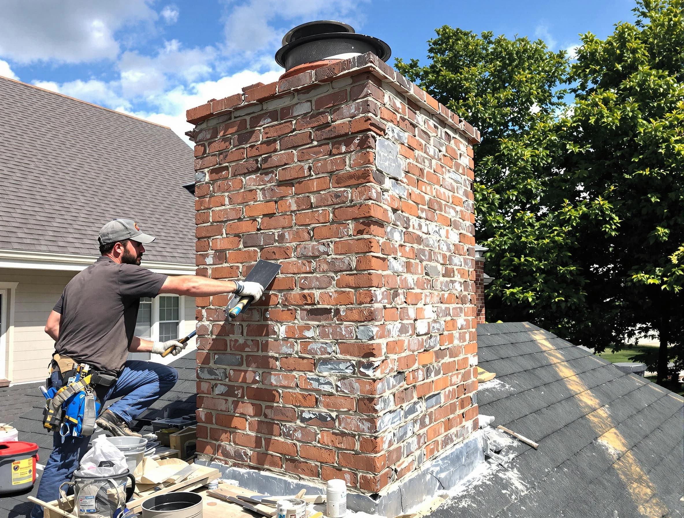 Completed chimney rebuild by Jersey City Chimney Sweep in Jersey City, NJ