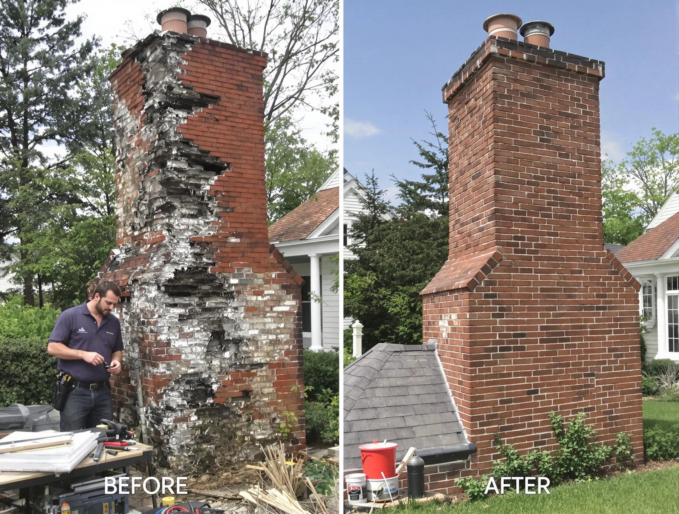 Jersey City Chimney Sweep performing a full chimney restoration in Jersey City, NJ