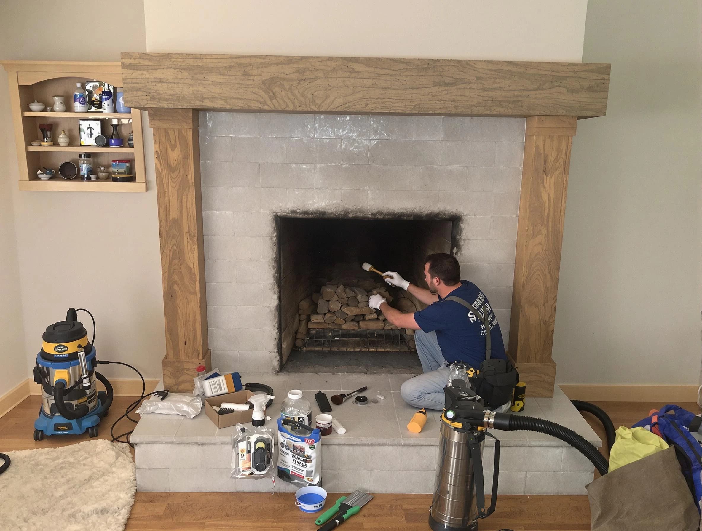 Detailed creosote removal process by Jersey City Chimney Sweep in Jersey City, NJ