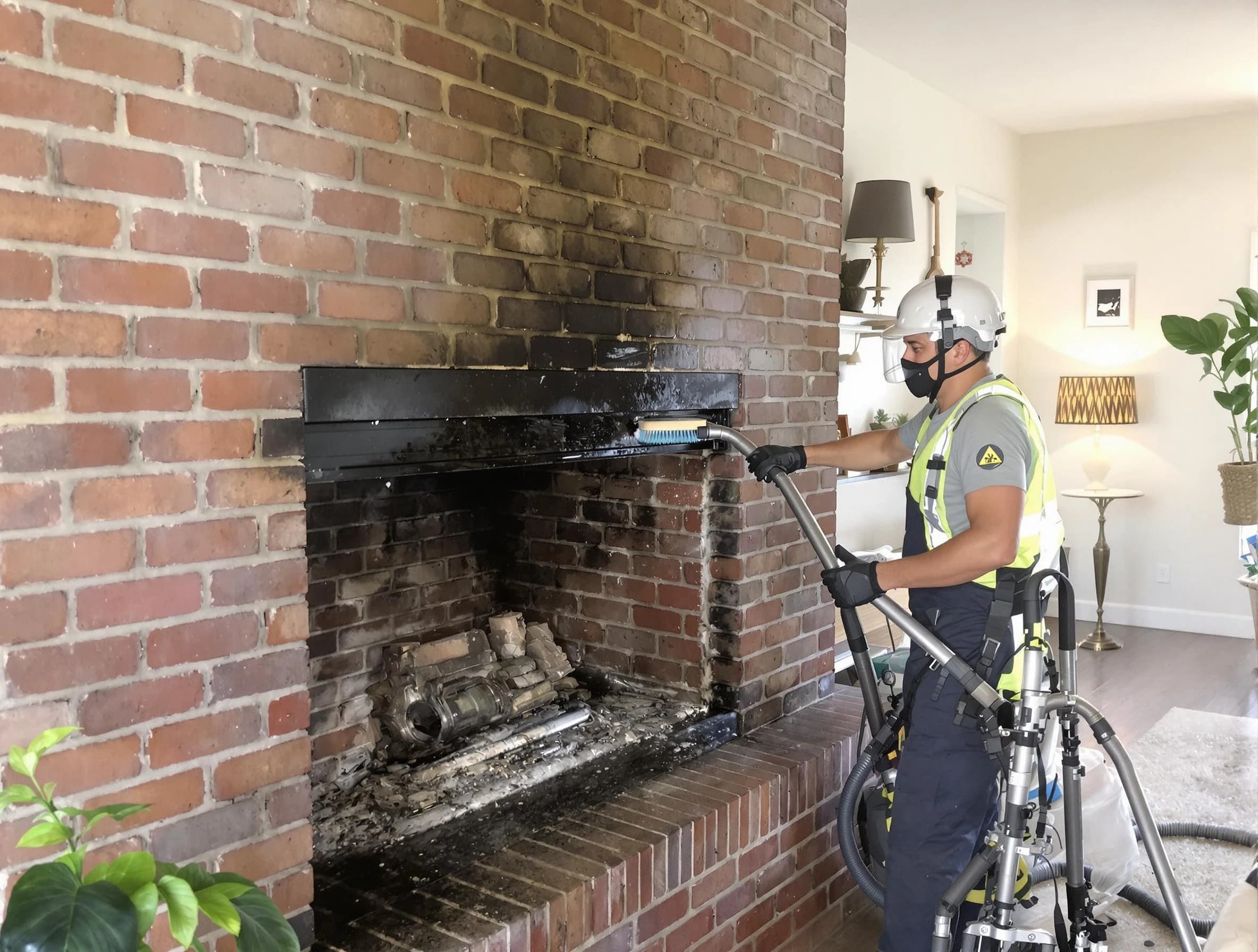 Jersey City Chimney Sweep providing fireplace cleaning services in Jersey City, NJ
