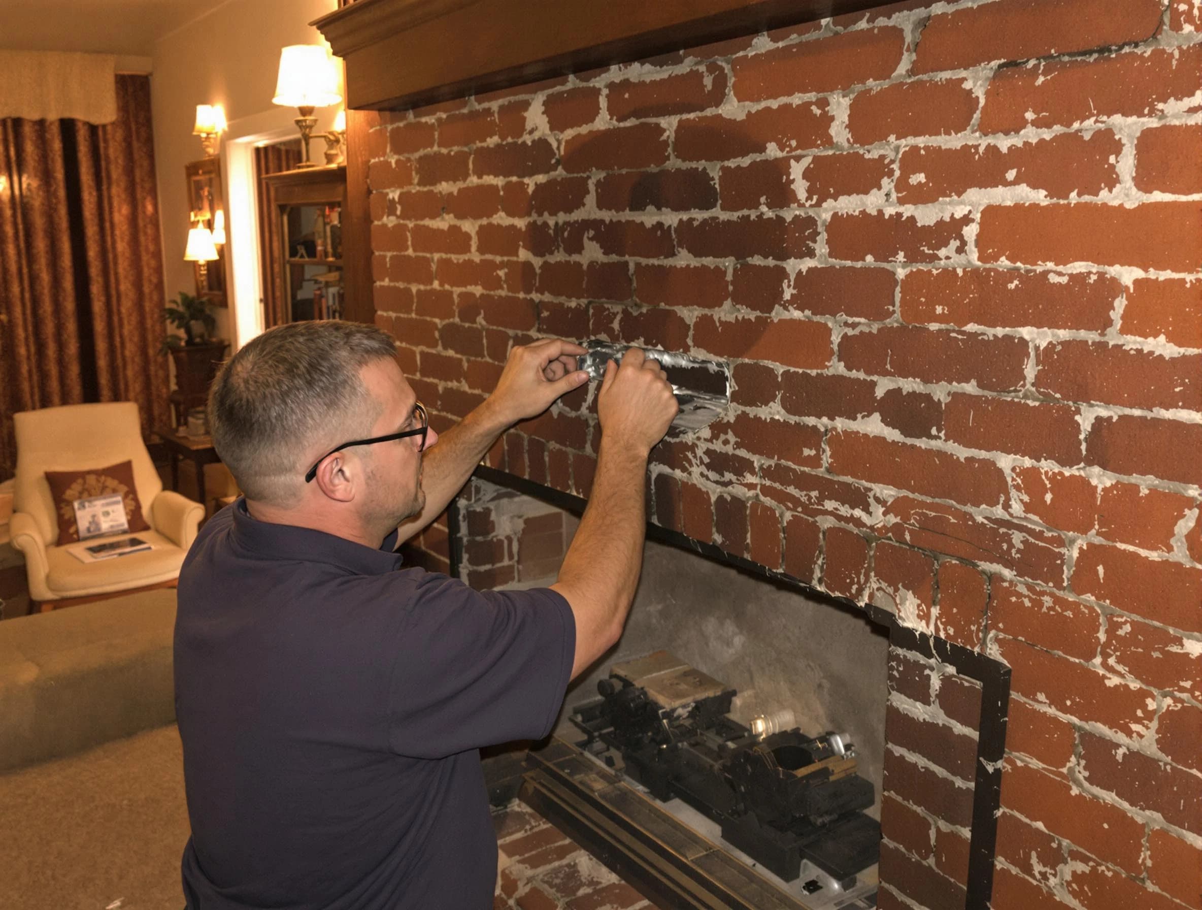 Jersey City Chimney Sweep expert fixing a fireplace in Jersey City, NJ